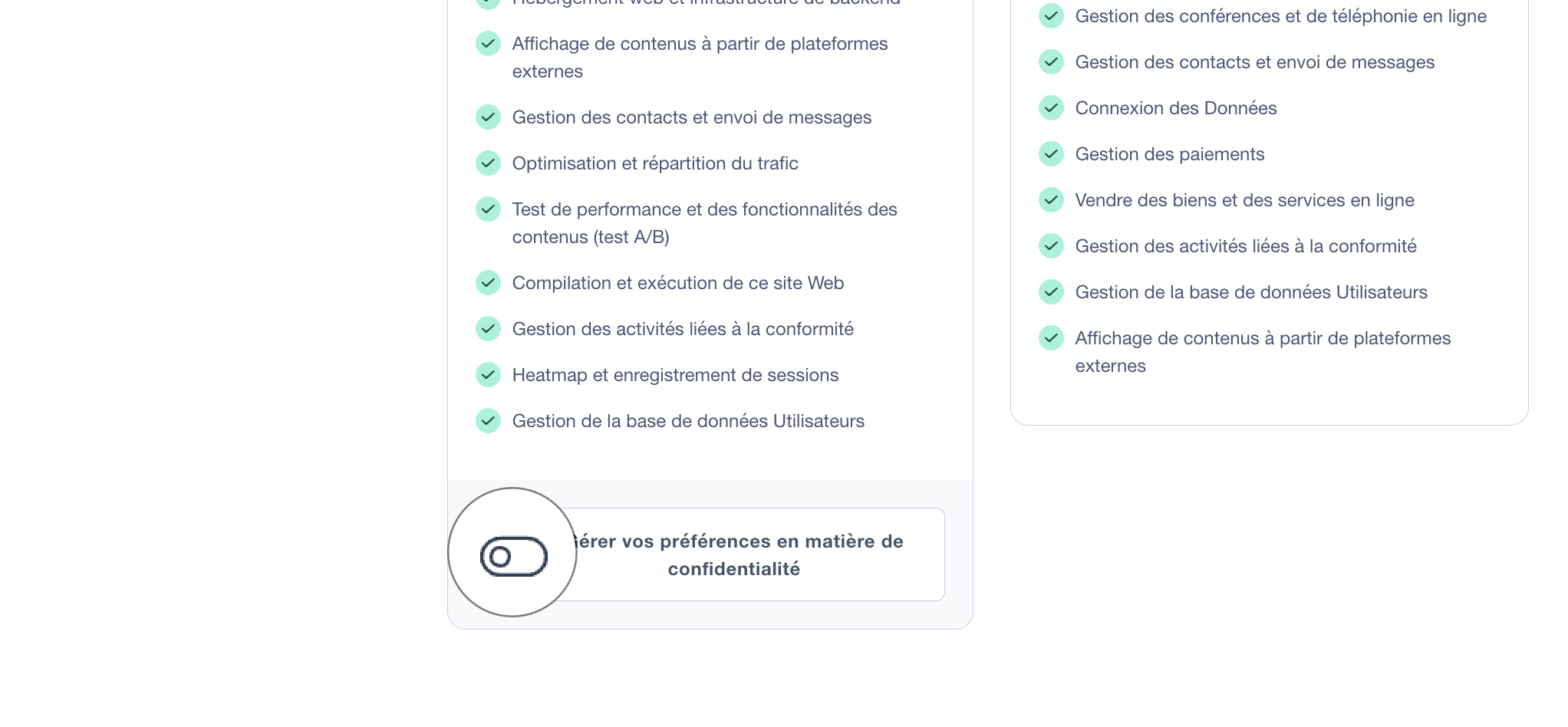 nouvelle configuration des contrôles