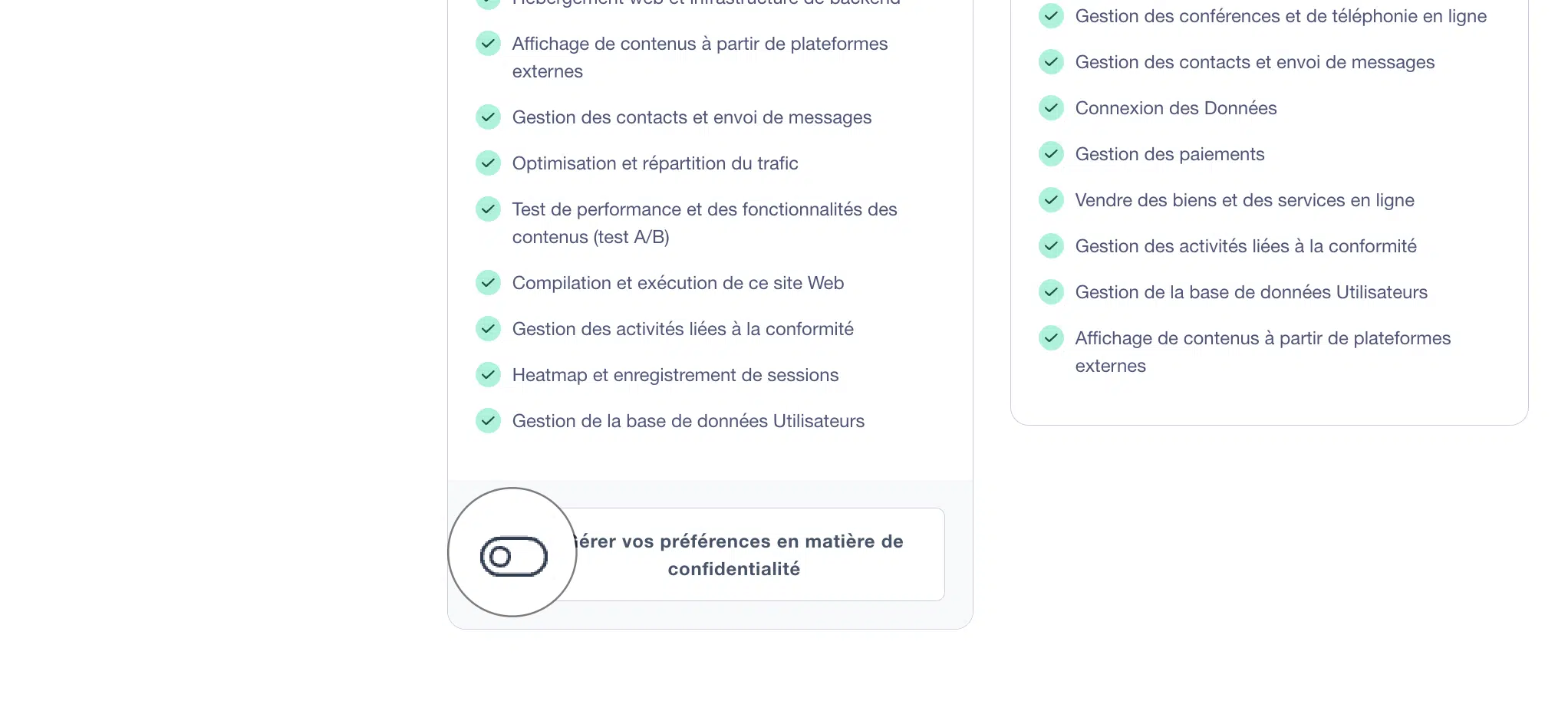 nouvelle configuration des contrôles