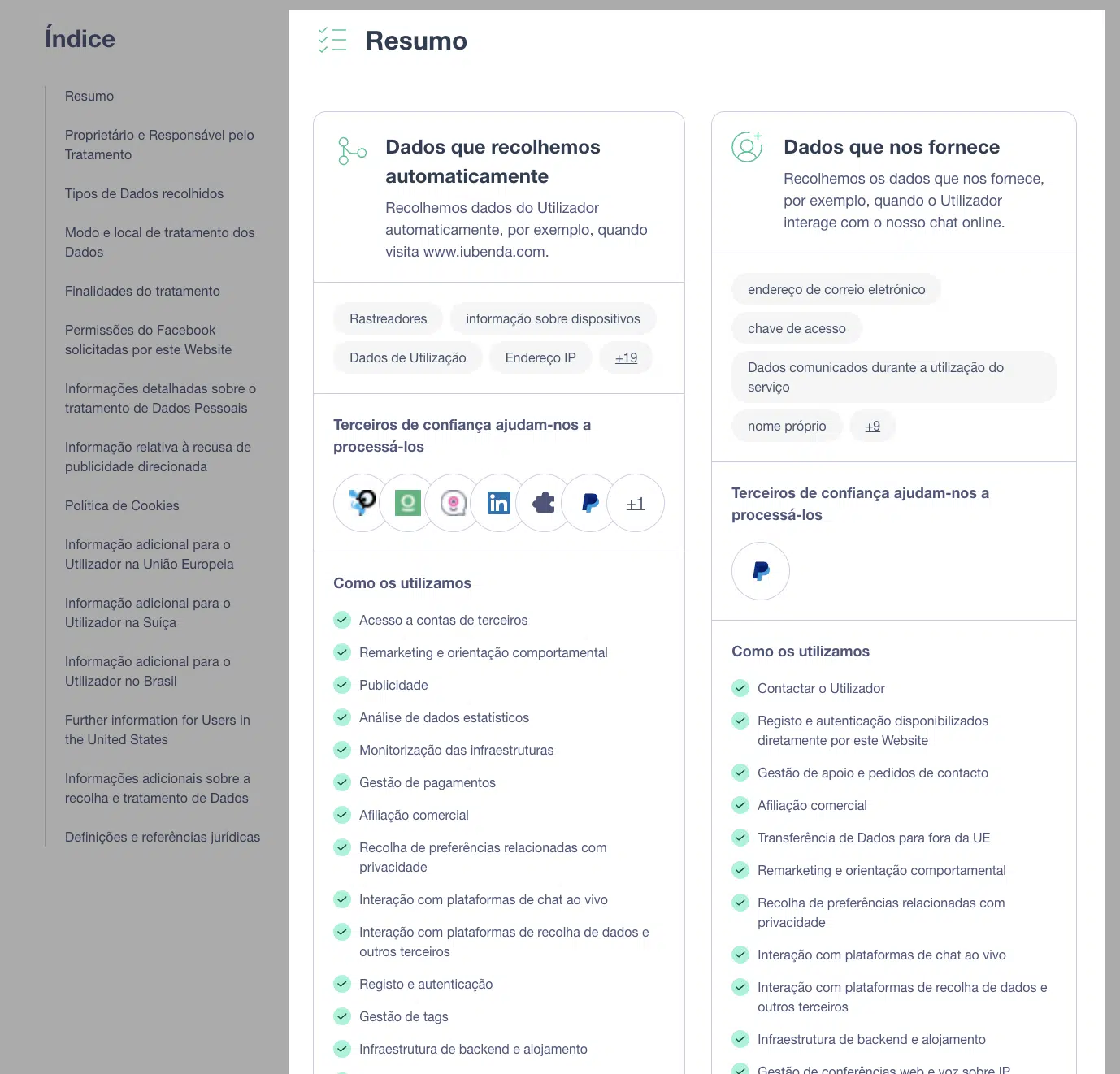 resumo do novo design