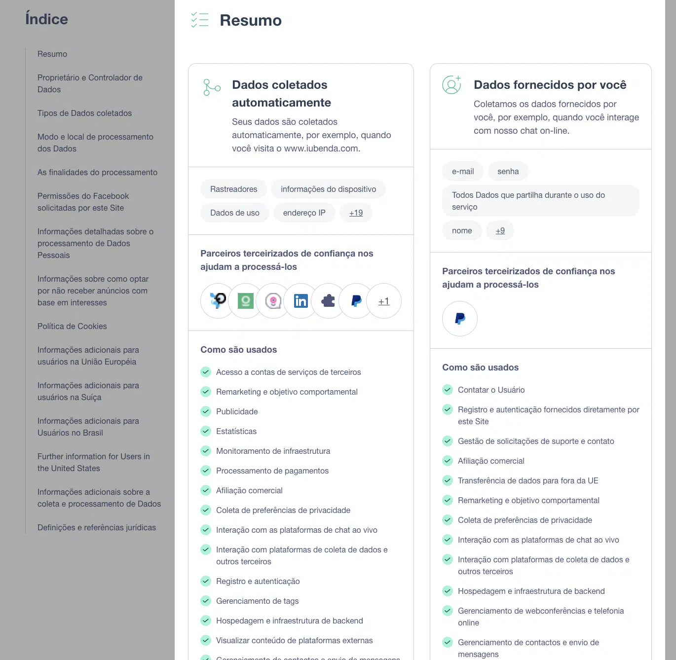 resumo do novo design