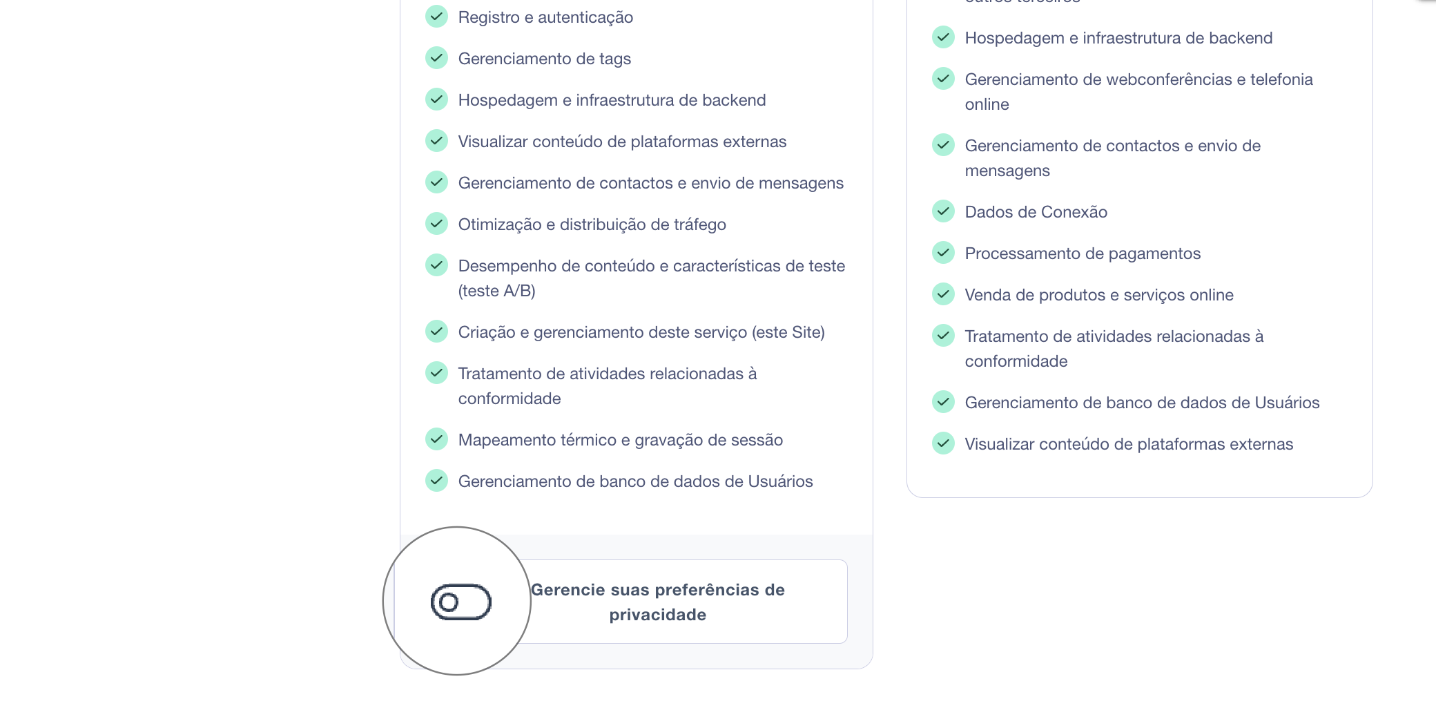 controles do novo design