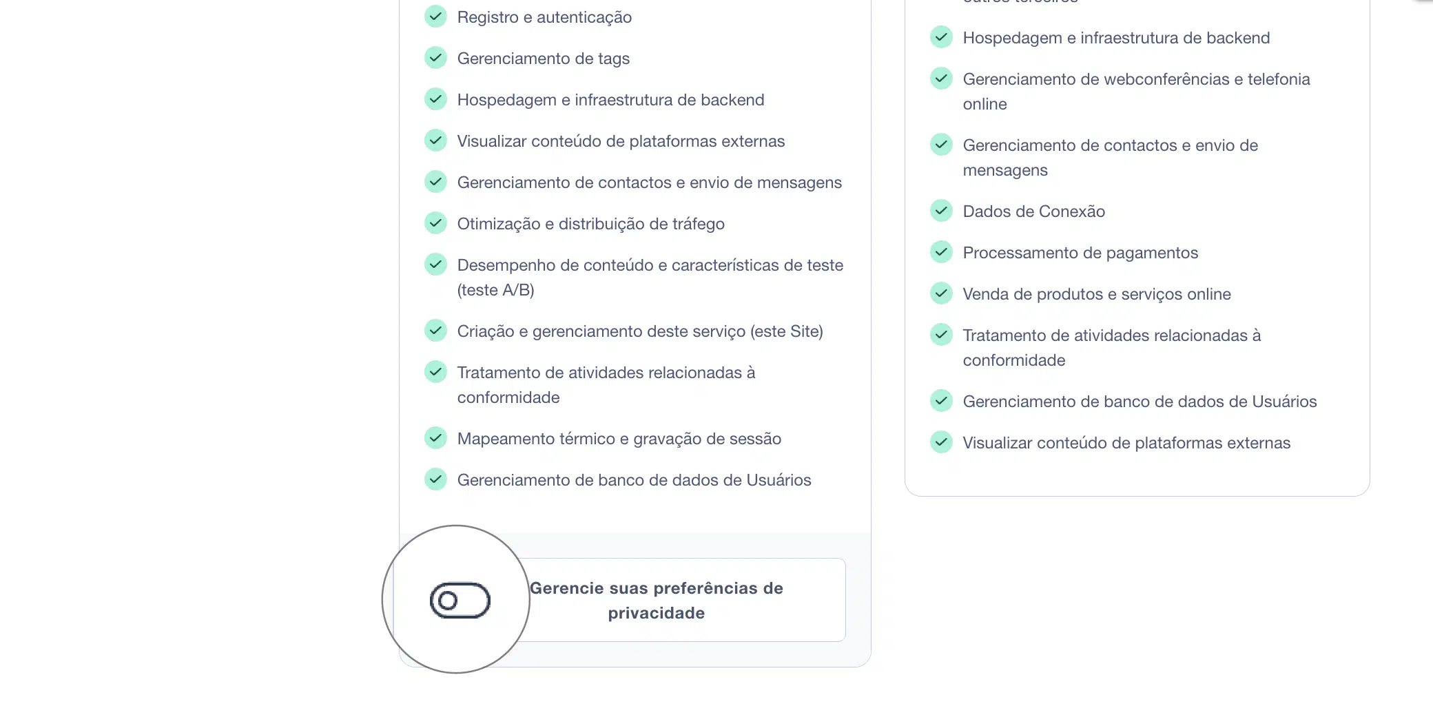 controles do novo design