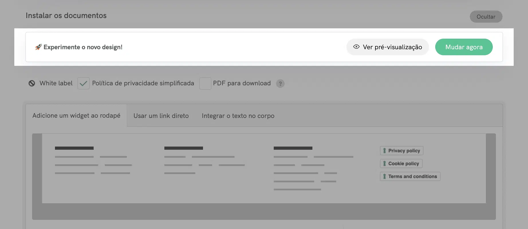 novo design da iubenda