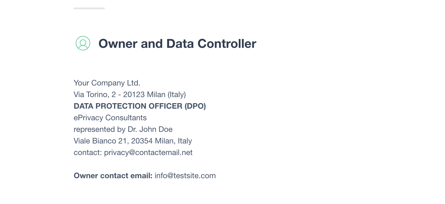 DPO in owner field example