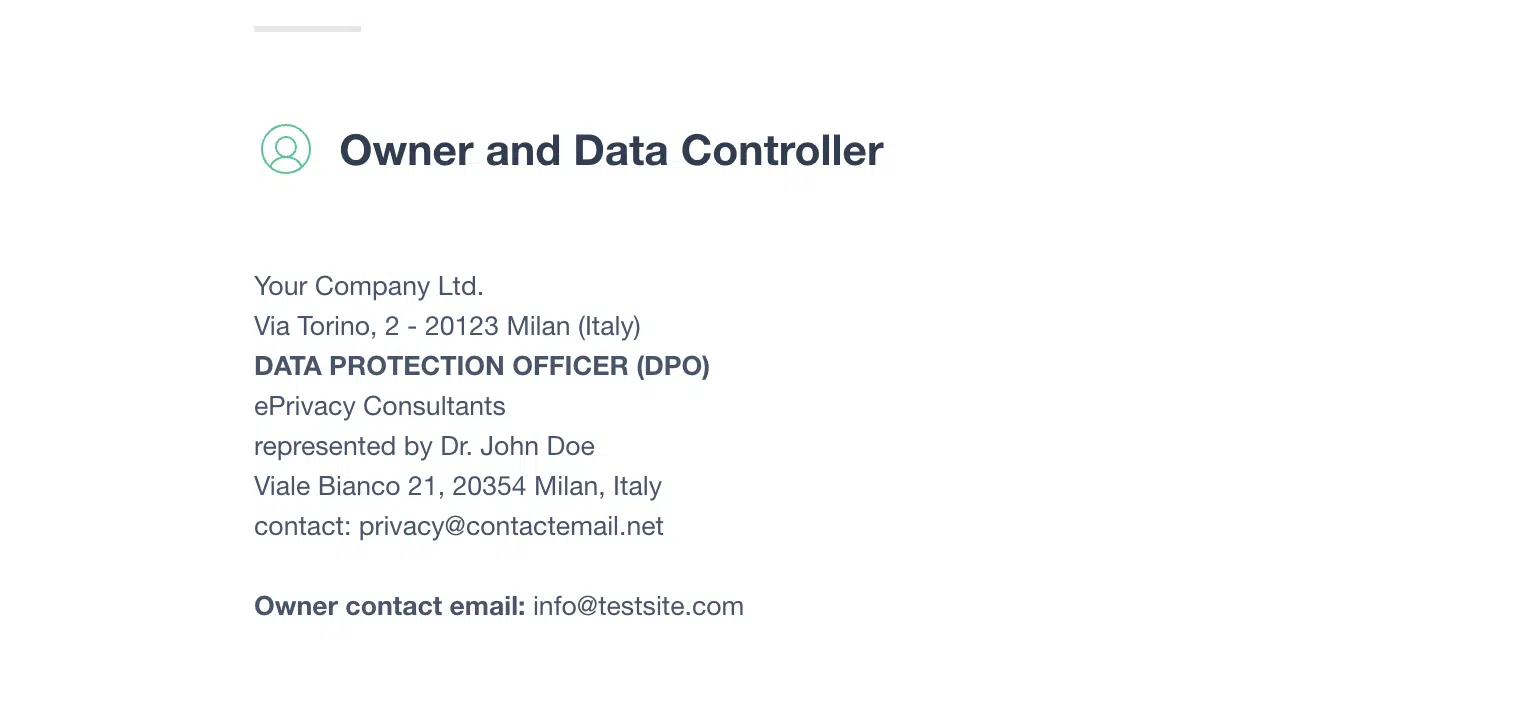 DPO in owner field example