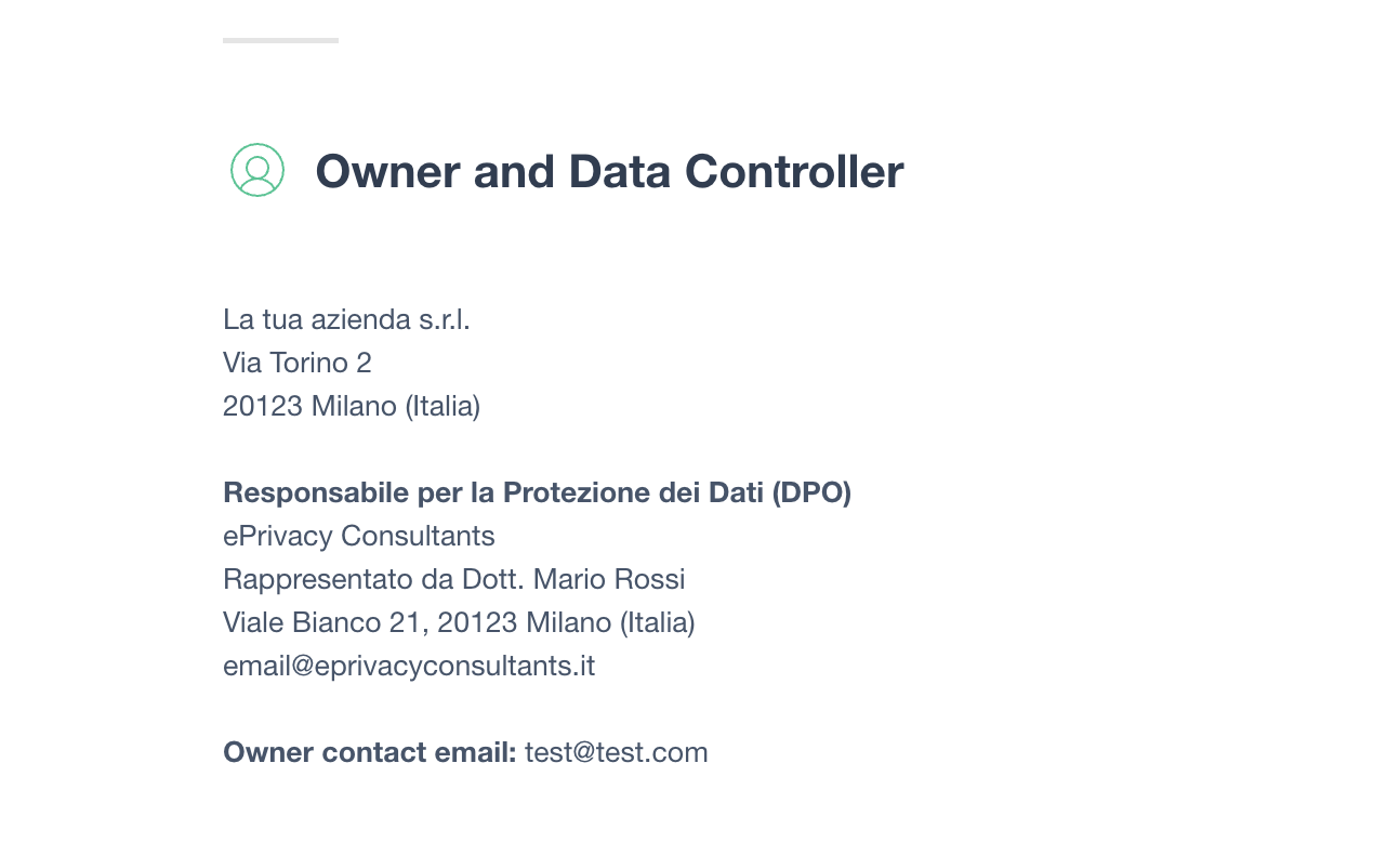 Titolare del Trattamento e DPO
