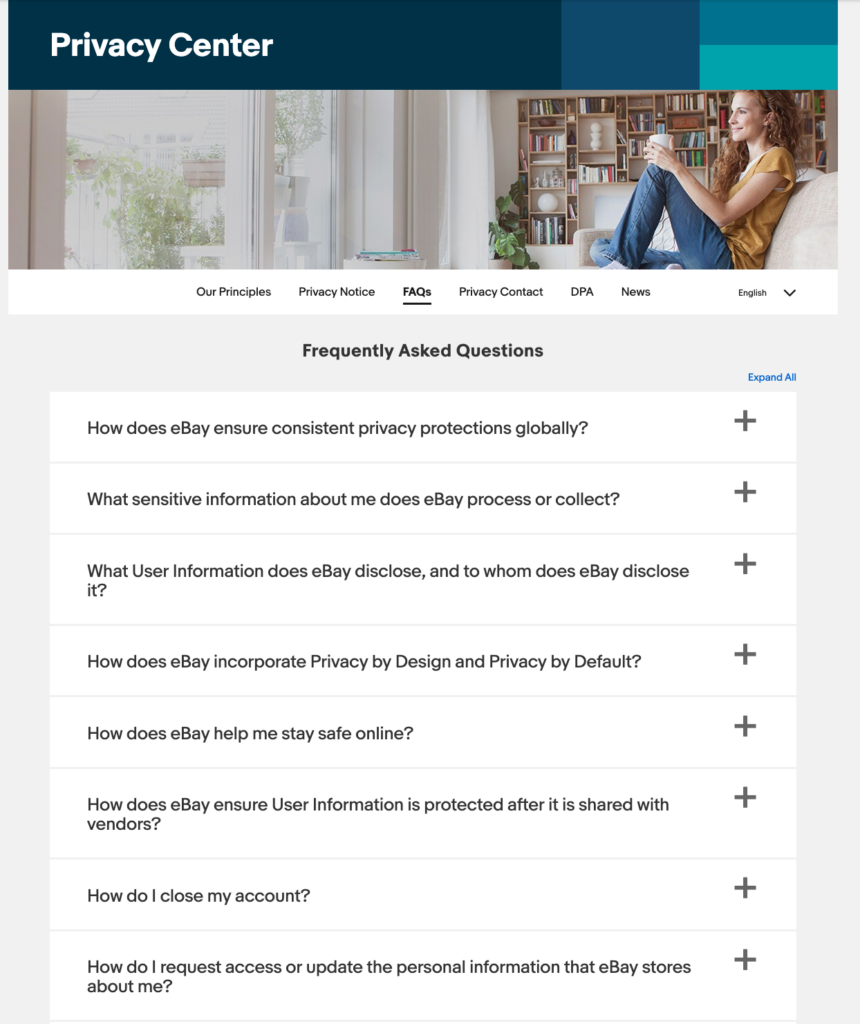ebay privacy center