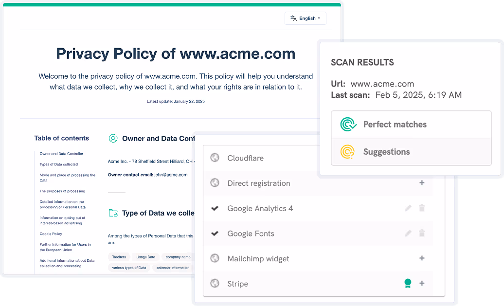 Privacy and cookie policy
