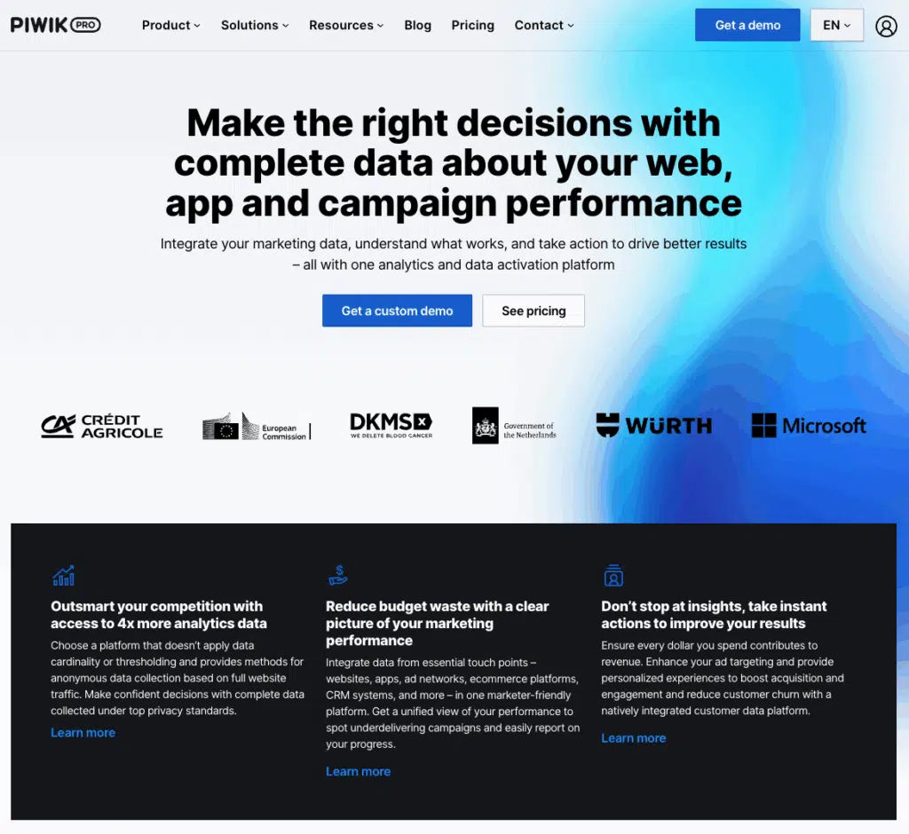 Piwik PRO homepage