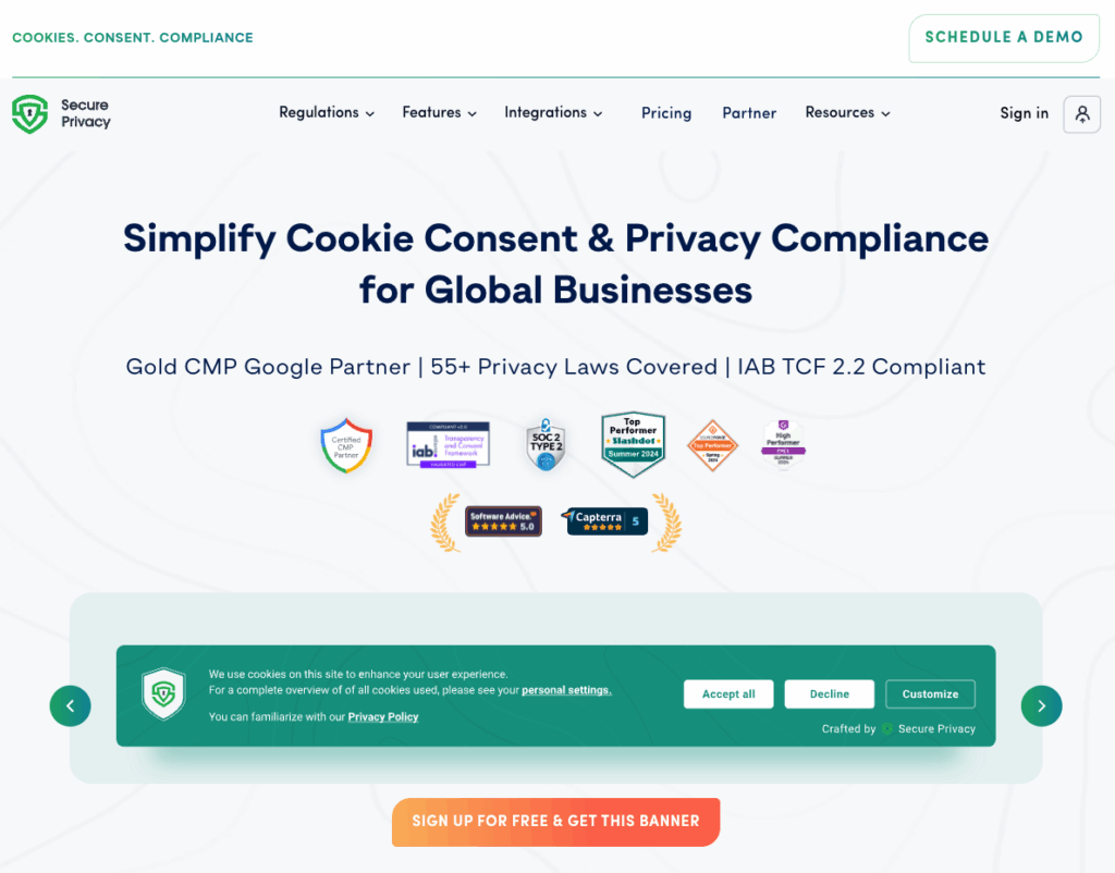 Secure Privacy homepage