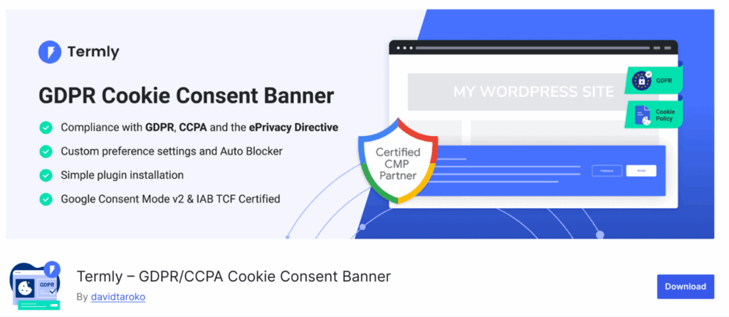 Termly WordPress plugin screenshot
