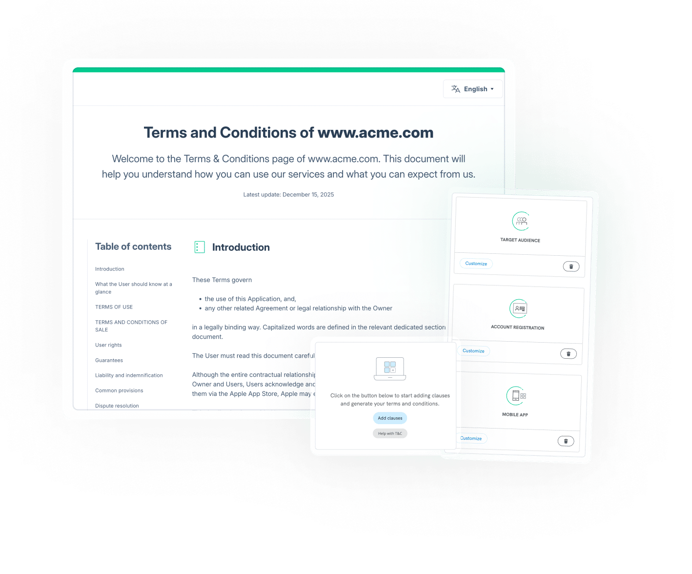 Terms and conditions screenshot