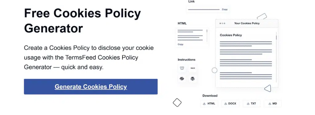 TermsFeed cookie policy generator