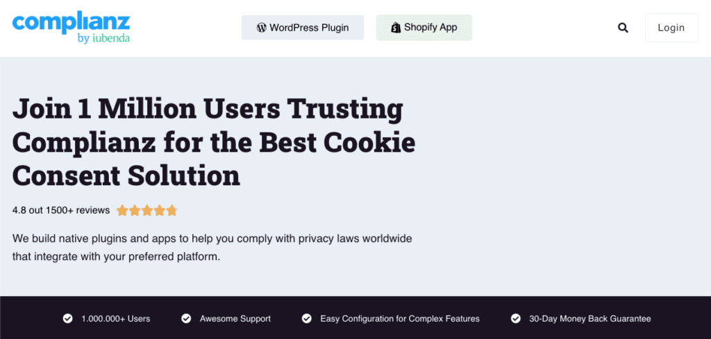 Complianz WordPress and Shopify cookie consent plugin