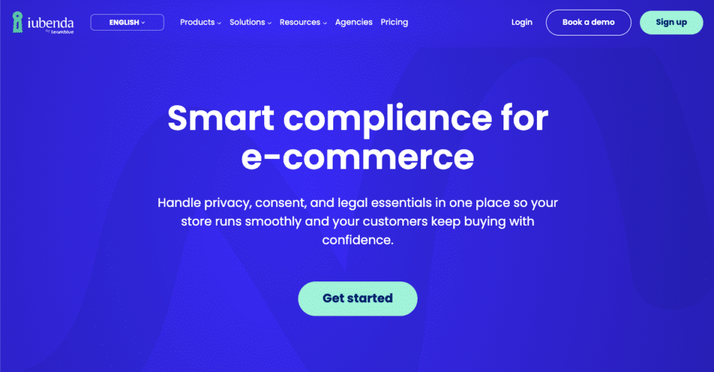 iubenda digital compliance suite homepage