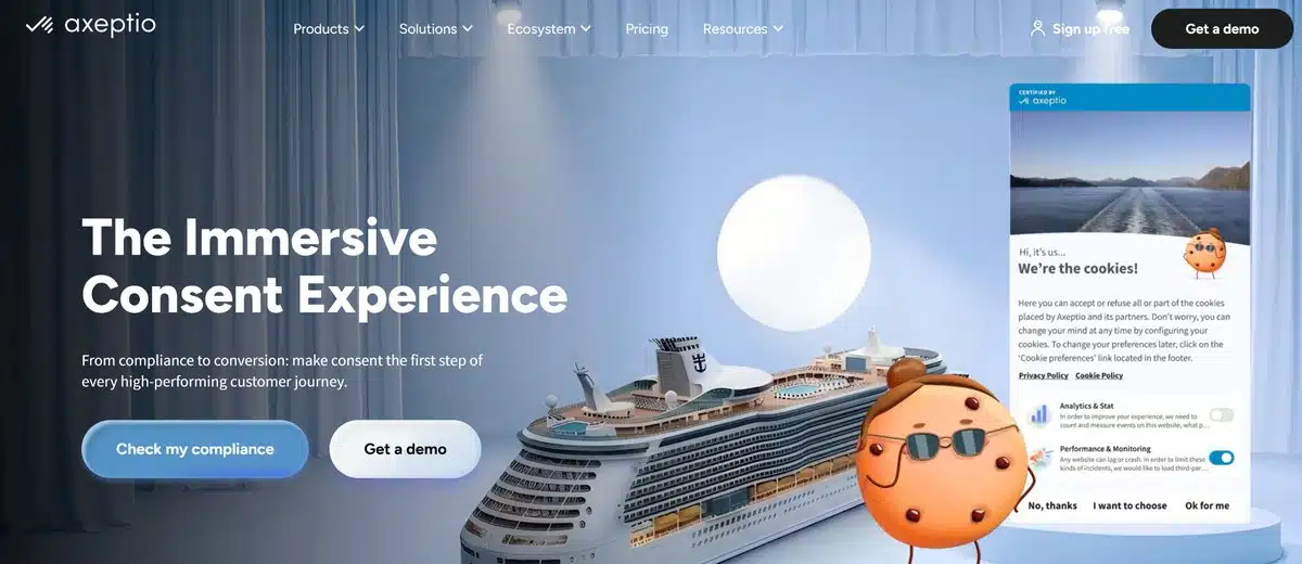 The Axeptio homepage