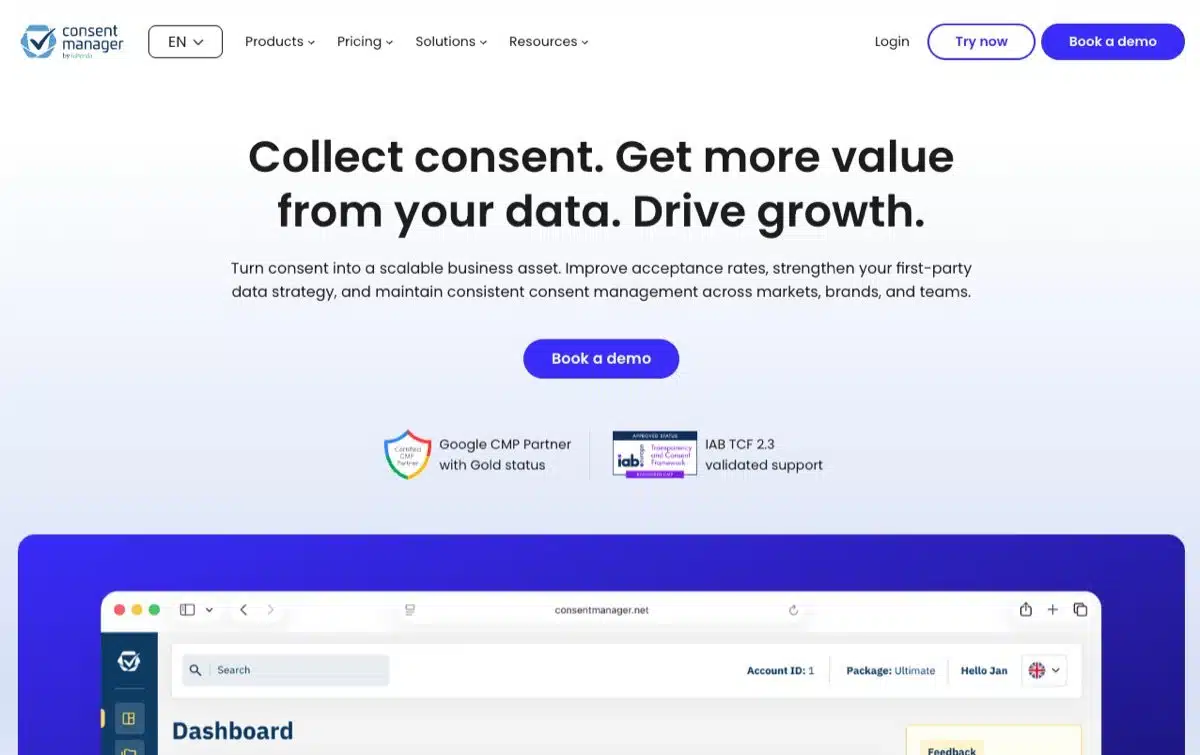 The consentmanager homepage